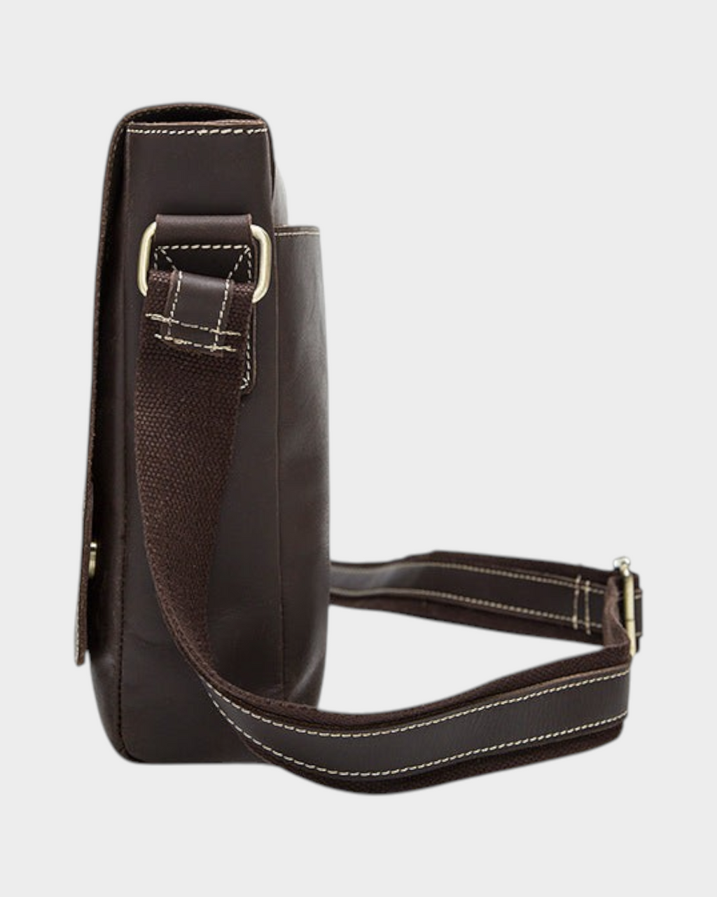 SIEVRA Patina messenger bag interior and hardware detail