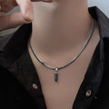 Zircon Embossed Geometric Necklace