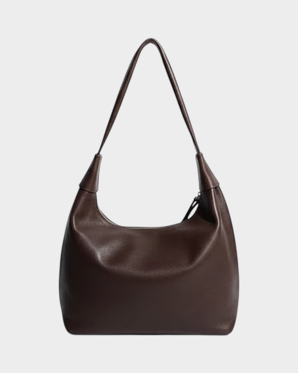 SIEVRA Drift slouchy brown shoulder bag made from a cowhide and leather blend with a minimalist design.